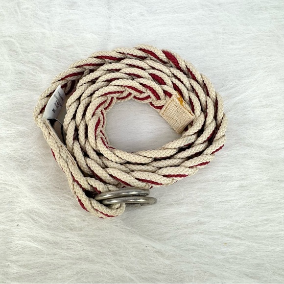 J. Crew braided nautical rope belt red & cream S/M - Picture 4 of 14